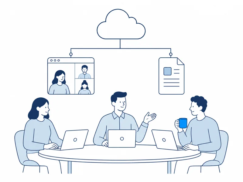 A team on Microsoft 365 getting meeting summaries and document search from the cloud