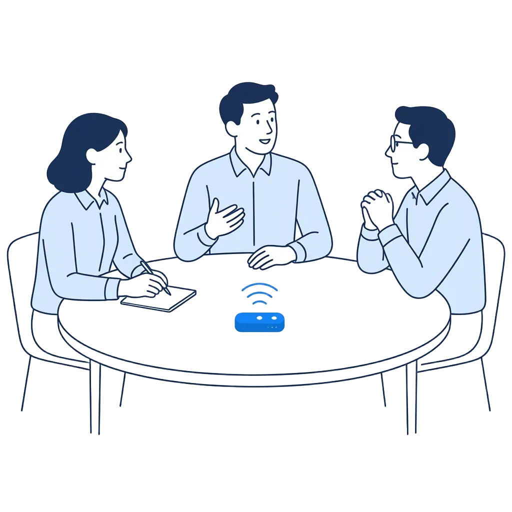 小團隊圍桌討論，Truley Sentinel 即時記錄並整理重點與待辦